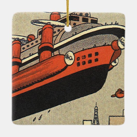  helikopter voor cruiseschepen op wetenschapsgebie keramisch ornament (Achterkant)