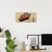  helikopter voor cruiseschepen op wetenschapsgebie poster (Thuiskantoor)