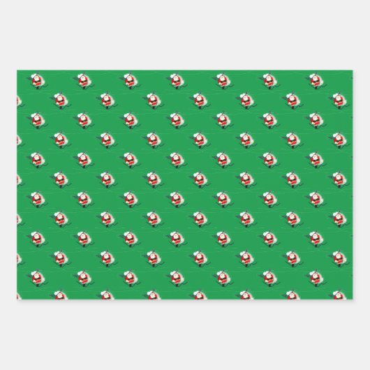 Helikopter voor de kerstman inpakpapier vel (Voorkant)