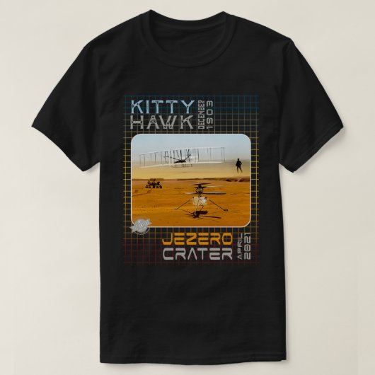 Helikopter voor eerste vlucht met lichte onscherpt t-shirt (Design voorkant)