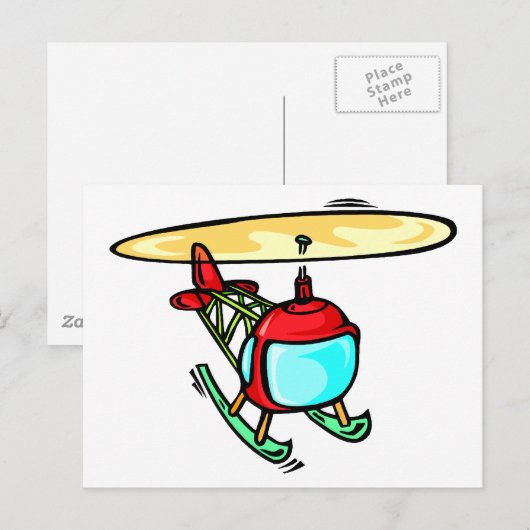 Helikopter voor helikopter briefkaart (Voorkant / Achterkant)