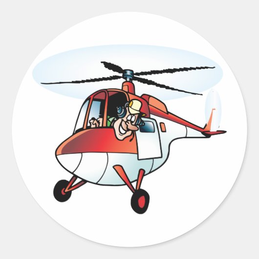 Helikopter voor helikopter ronde sticker (Voorkant)