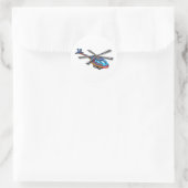 Helikopter voor hoge vlieger ronde sticker (Tas)