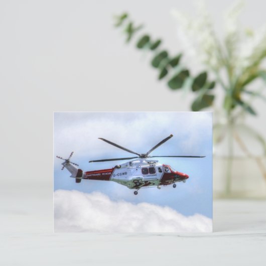 Helikopter voor kustwacht briefkaart (Staand voorkant)