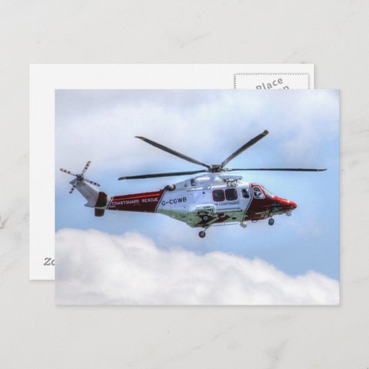 Helikopter voor kustwacht briefkaart (Voorkant / Achterkant)