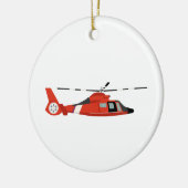 Helikopter voor kustwacht keramisch ornament (Links)