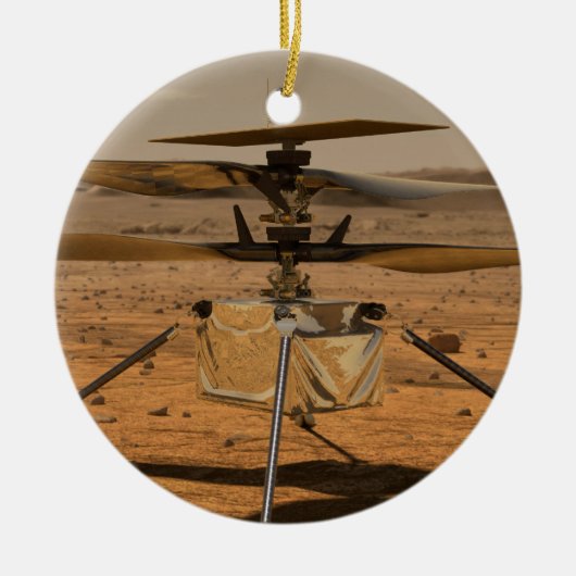 Helikopter voor maandelijkse onscherpte keramisch ornament (Voorkant)