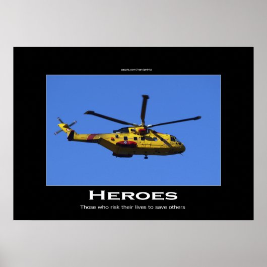 Helikopter voor opsporing en redding Motivatie Pos Poster (Voorkant)