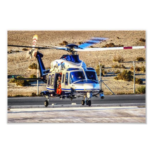 Helikopter voor politie foto afdruk (Voorkant)