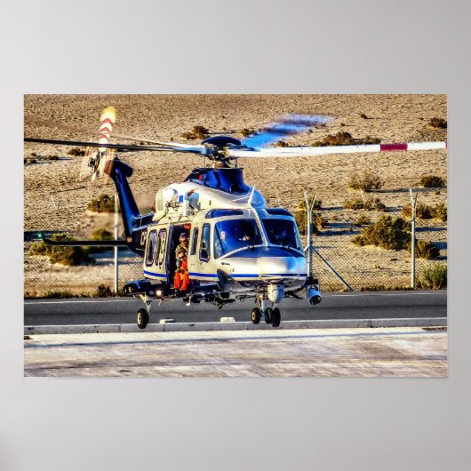 Helikopter voor politie poster (Voorkant)