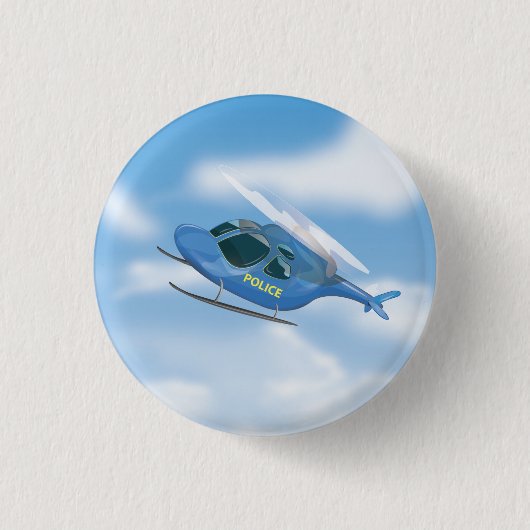 Helikopter voor politie ronde button 3,2 cm (Voorkant)