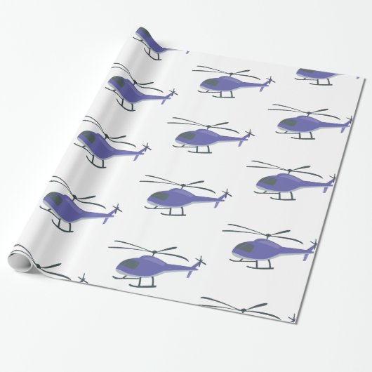 helikopter voor vliegende helikopter cadeaupapier (Uitgerold)