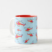 helikopter voor vliegende helikopter tweekleurige koffiemok (Voorkant links)