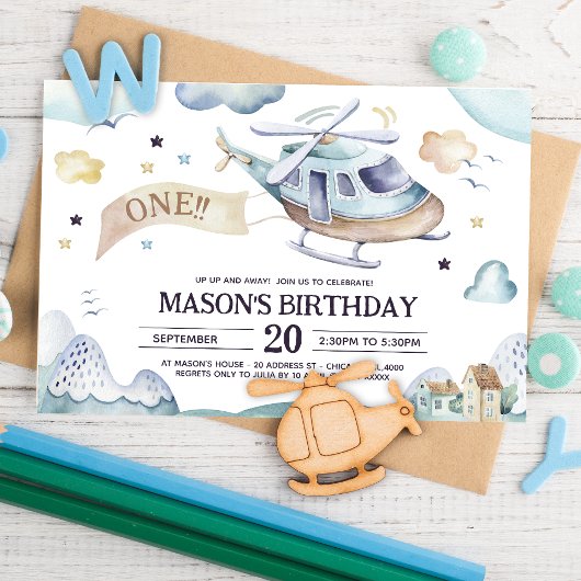 Helikopter voor Waterverf omhoog en weg Kaart