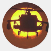 helikopter zon ronde sticker (Voorkant)