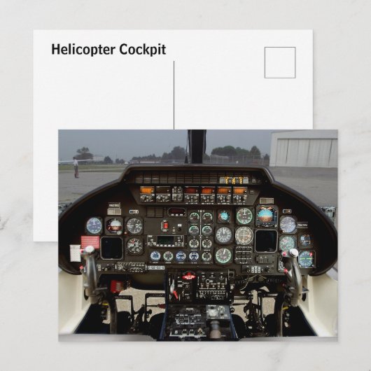 Helikoptercockpit Briefkaart (Voorkant / Achterkant)