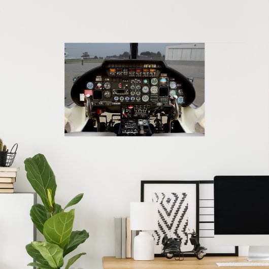 Helikoptercockpit Poster (Thuiskantoor)