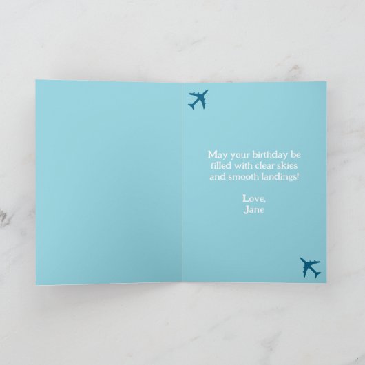 Helikopterfoto voor Piloot, Luchtvaart Verjaardag Feestdagen Kaart (Binnen)