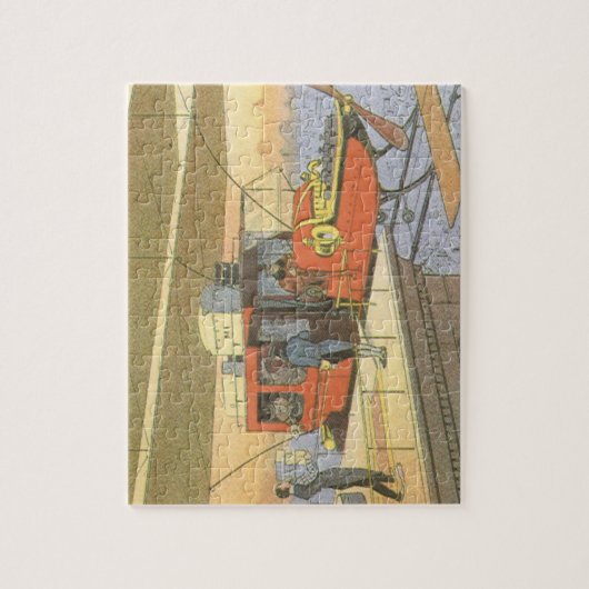 Helikoptergrens  wetenschapsvlieger legpuzzel (Verticaal)