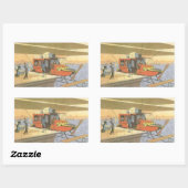 Helikoptergrens wetenschapsvlieger rechthoekige sticker (Vel)