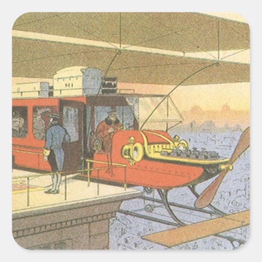 Helikoptergrens  wetenschapsvlieger vierkante sticker (Voorkant)