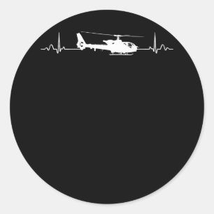 Helikopterhartslag voor piloten en vliegers ronde sticker