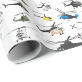 Helikopterluchtvaartpatroon Cadeaupapier (Rol Hoek)