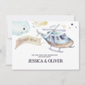 Helikopterpartij waterverf in blauwe kaart (Voorkant)