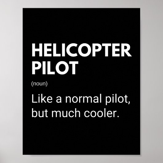 Helikopterpiloot Grappige Spreuk Poster (Voorkant)