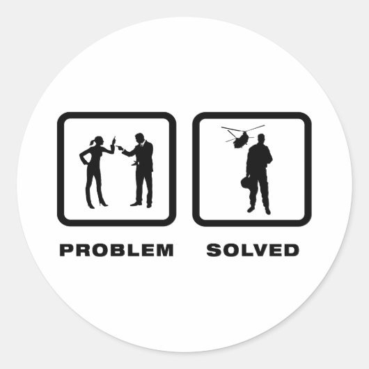 Helikopterpiloot Ronde Sticker (Voorkant)