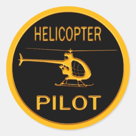 Helikopterpiloot Ronde Sticker (Voorkant)