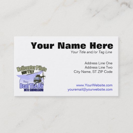 Helikopterpiloten vliegen niet... [OH-58] Visitekaartje (Voorkant)