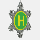 Helikopterplatform bord tin sneeuwvlok ornament (Links)