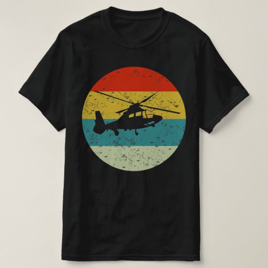 helikopterretro  silhouette 70s t-shirt (Design voorkant)