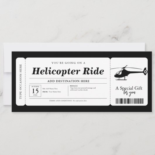 Helikopterrit Verrassingscadeaubon Kaart (Voorkant)