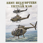 HELIKOPTERS VAN DE VIETNAM WAR FLEECE DEKEN (Voorkant)