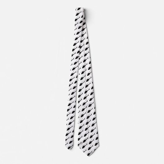 Helikoptersilhouet in zwart-wit stropdas (Achterkant)