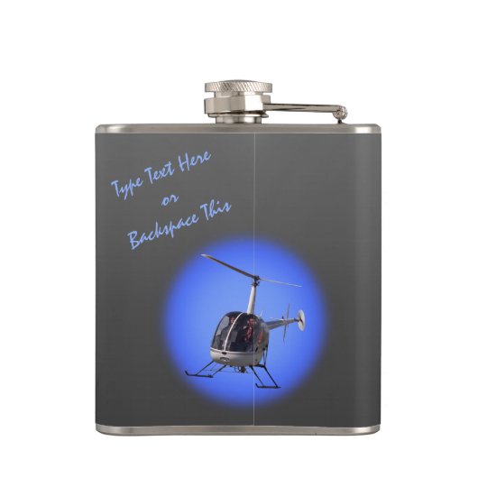 Helikoptertank Gepersonaliseerd HelikopterDrink Heupfles (Achterkant)