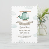 Helikopterverjaardag voor de jongen | Waterverf lu Kaart (Staand voorkant)