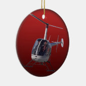 Helikopterversiering personaliseer chroomdecoratie keramisch ornament (Rechts)