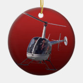 Helikopterversiering personaliseer chroomdecoratie keramisch ornament (Voorkant)
