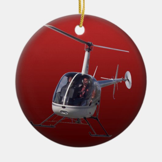 Helikopterversiering personaliseer chroomdecoratie keramisch ornament (Voorkant)