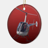 Helikopterversiering personaliseer chroomdecoratie keramisch ornament (Links)