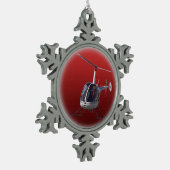 Helikopterversiering personaliseer chroomdecoratie tin sneeuwvlok ornament (Links)