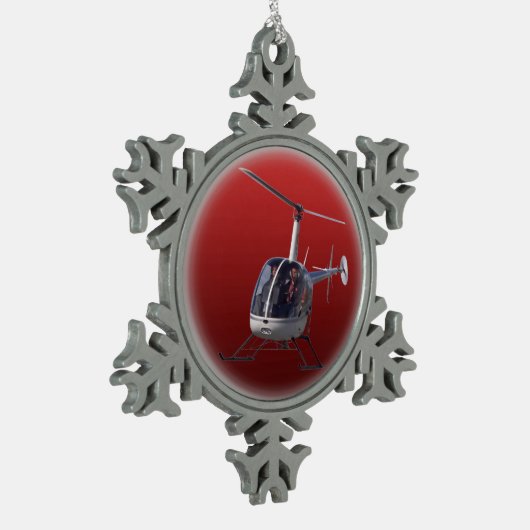 Helikopterversiering personaliseer chroomdecoratie tin sneeuwvlok ornament (Links)