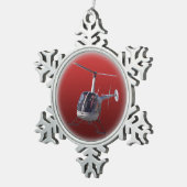 Helikopterversiering personaliseer chroomdecoratie tin sneeuwvlok ornament (Rechts)