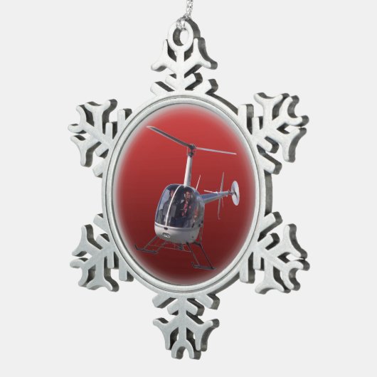 Helikopterversiering personaliseer chroomdecoratie tin sneeuwvlok ornament (Rechts)