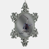 Helikopterversiering personaliseer chroomdecoratie tin sneeuwvlok ornament (Links)