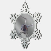 Helikopterversiering personaliseer chroomdecoratie tin sneeuwvlok ornament (Rechts)