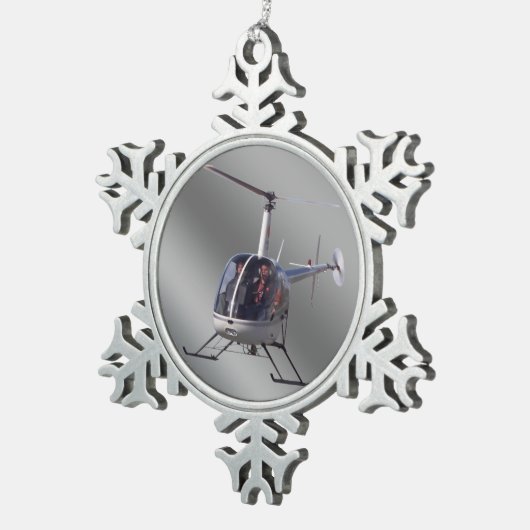 Helikopterversiering personaliseer chroomdecoratie tin sneeuwvlok ornament (Rechts)